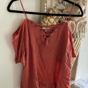 Hayden Coral Lace-Up Camisole